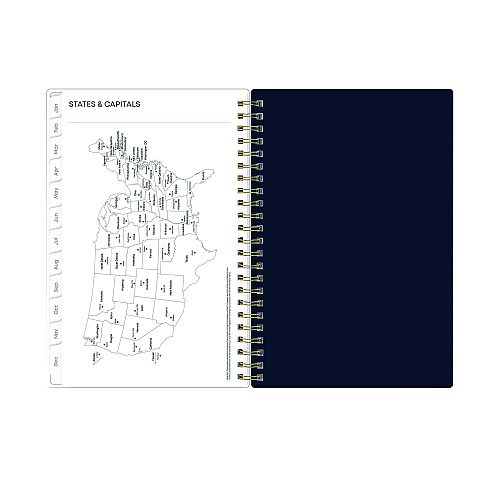 Blue Sky Ashlyn Weekly/Monthly Planner, Floral Artwork, 8 x 5, Navy/Multicolor Cover, 12-Month (Jan to Dec): 2026 (143958)