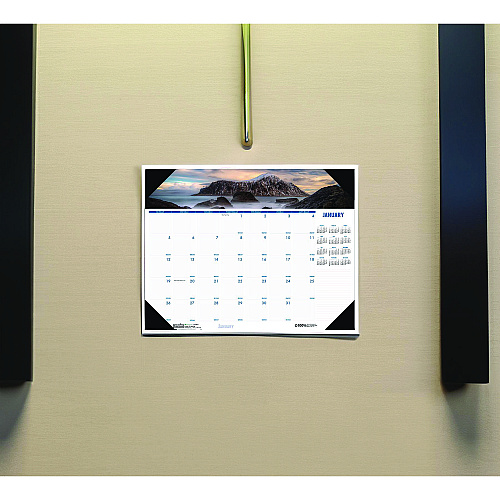 House of Doolittle Earthscapes Recycled Monthly Desk Pad Calendar, Coastlines Photos, 22 x 17, Black Binding/Corners,12-Month (Jan-Dec): 2026 (178)