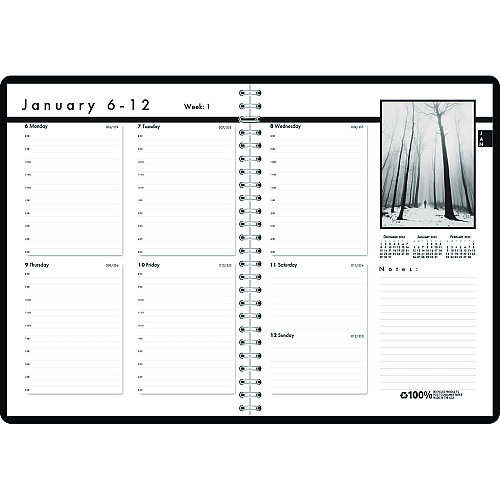 House of Doolittle Black-on-White Photo Weekly Appointment Book, Landscape Photography, 11 x 8.5, Black Cover, 12-Month (Jan to Dec): 2026 (217102)