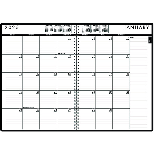 House of Doolittle 24/7 Recycled Daily Appointment Book/Monthly Planner, 10 x 7, Black Cover, 12-Month (Jan to Dec): 2026 (289632)