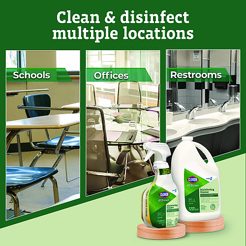 Clorox Pro EcoClean Disinfecting Cleaner, Unscented, 32 oz Spray Bottle, 9/Carton (60213CT)