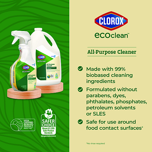 Clorox Pro EcoClean All-Purpose Cleaner, Unscented, 32 oz Spray Bottle, 9/Carton (60276CT)