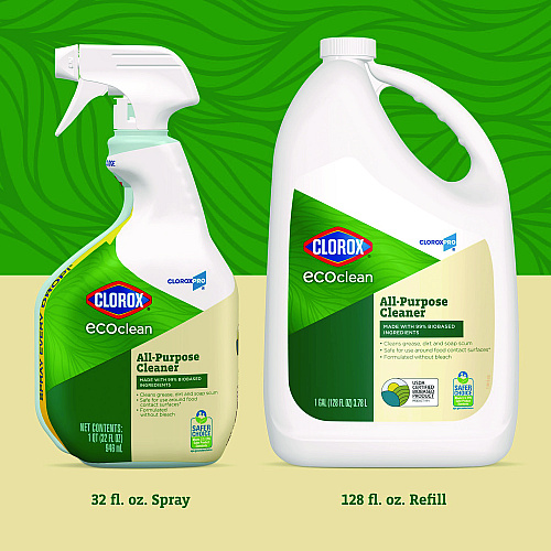 Clorox Pro EcoClean All-Purpose Cleaner, Unscented, 128 oz Bottle, 4/Carton (60278CT)