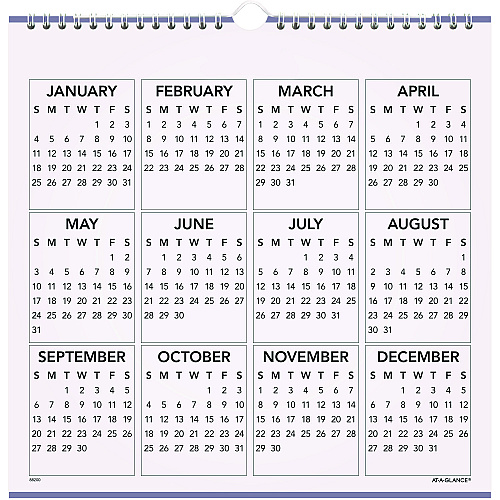 AT-A-GLANCE Landscape Monthly Wall Calendar, Landscapes Photography, 12 x 12, White/Multicolor Sheets, 12-Month (Jan to Dec): 2026 (88200)