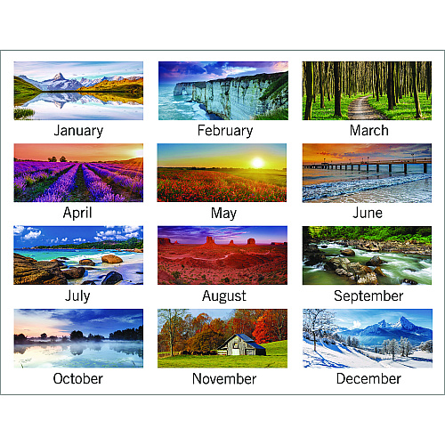 AT-A-GLANCE Landscape Monthly Wall Calendar, Landscapes Photography, 12 x 12, White/Multicolor Sheets, 12-Month (Jan to Dec): 2026 (88200)