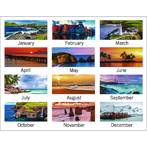 AT-A-GLANCE Seascape Panoramic Desk Pad, Seascape Panoramic Photography, 22 x 17, White Sheets, Clear Corners, 12-Month (Jan-Dec): 2026 (89803)