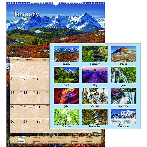 AT-A-GLANCE Scenic Monthly Wall Calendar, Landscape Photography, 15.5 x 22.75, White/Multicolor Sheets, 12-Month (Jan-Dec): 2026 (DMW20128)