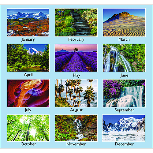 AT-A-GLANCE Scenic Monthly Wall Calendar, Landscape Photography, 15.5 x 22.75, White/Multicolor Sheets, 12-Month (Jan-Dec): 2026 (DMW20128)