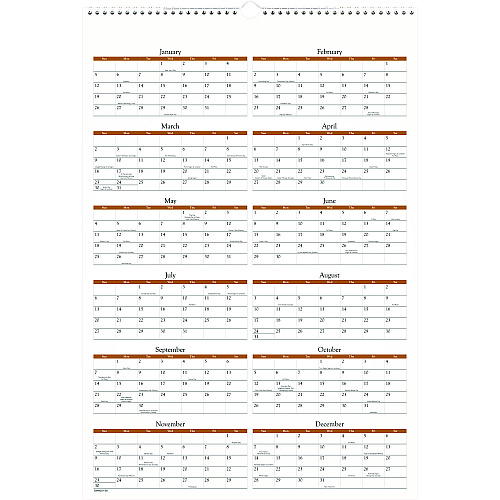 AT-A-GLANCE Scenic Monthly Wall Calendar, Landscape Photography, 15.5 x 22.75, White/Multicolor Sheets, 12-Month (Jan-Dec): 2026 (DMW20128)