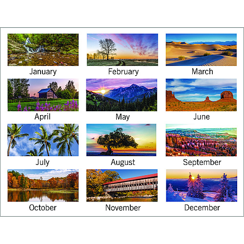 AT-A-GLANCE Scenic Three-Month Wall Calendar, Landscape Photography, 12 x 27, White Sheets, 14-Month: Dec 2025 to Jan 2027 (DMW50328)