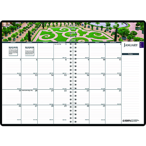 House of Doolittle Earthscapes Recycled Weekly/Monthly Planner, Gardens of the World Photography, 10 x 7, Black Cover, 12-Month (Jan-Dec): 2026 (294632)