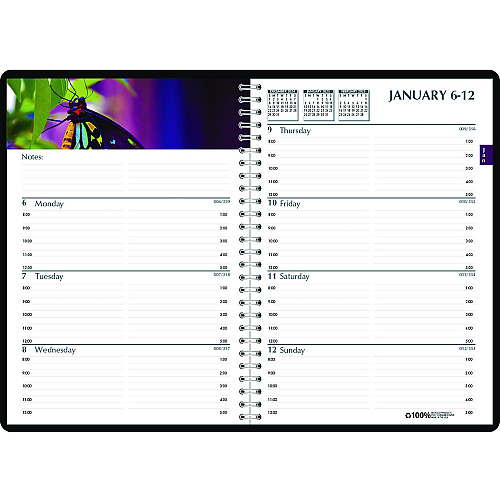 House of Doolittle Earthscapes Recycled Weekly/Monthly Planner, Gardens of the World Photography, 10 x 7, Black Cover, 12-Month (Jan-Dec): 2026 (294632)