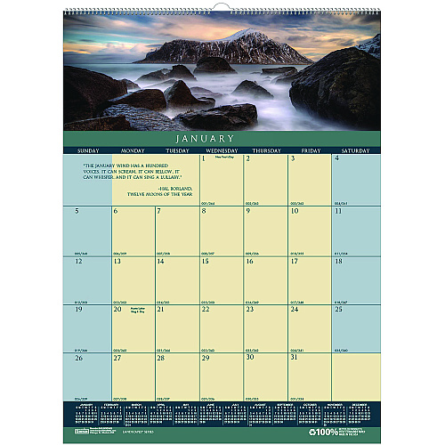 House of Doolittle Earthscapes Recycled Monthly Wall Calendar, Color Landscape Photography, 12 x 16.5, White Sheets, 12-Month (Jan-Dec): 2026 (362)