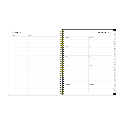 Blue Sky Nevaeh Weekly/Monthly Planner, Floral Artwork, 11 x 8.5, Black/Multicolor Cover, 12-Month (Jan to Dec): 2026 (143945)