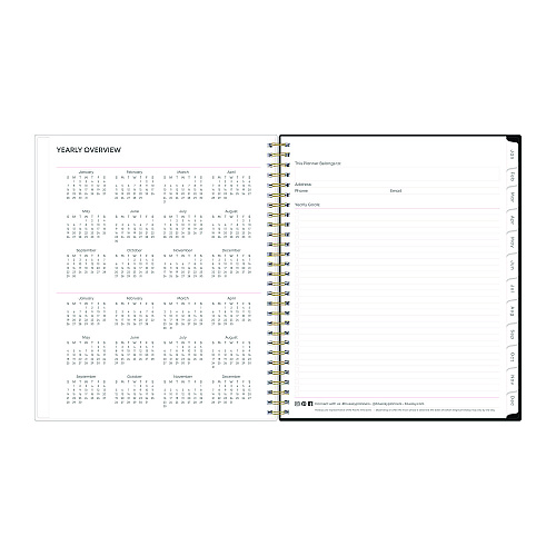 Blue Sky Nevaeh Monthly Planner, Floral Artwork, 10 x 8, Black/Multicolor Cover, 12-Month (Jan to Dec): 2026 (143947)