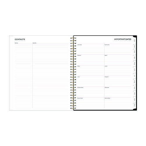 Blue Sky Nevaeh Monthly Planner, Floral Artwork, 10 x 8, Black/Multicolor Cover, 12-Month (Jan to Dec): 2026 (143947)