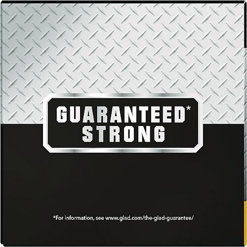 Glad Guaranteed Strong Large Drawstring Trash Bags, Three-Ply, 30 gal, 1.05 mil, 30" x 33", Black, 15/Box (78966BX)