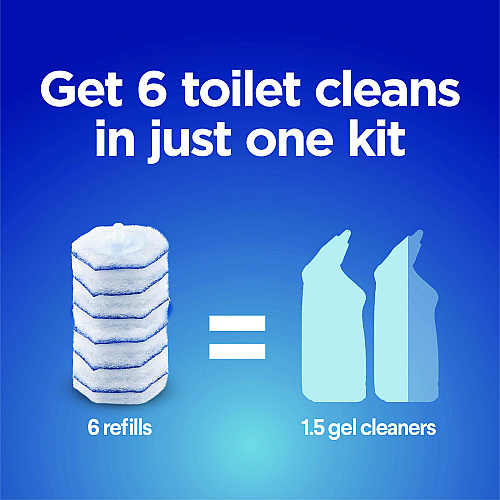 Clorox ToiletWand Disposable Toilet Cleaning System: Handle, Caddy and Refills, White, 6/Carton (03191CT)