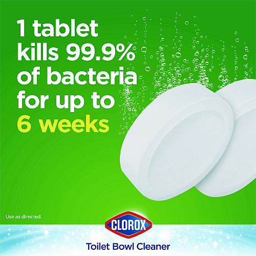 Clorox Ultra Clean Toilet Tablets Bleach, 3.5 oz Tablet, 2/Pack, 6 Packs/Carton (30024CT)