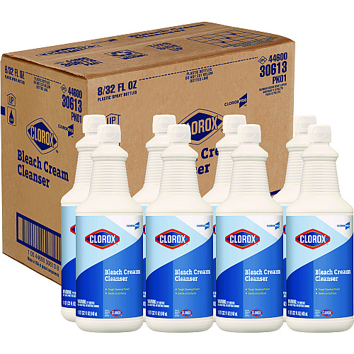 Clorox Bleach Cream Cleanser, Fresh Scent, 32 oz Bottle, 8/Carton (30613)