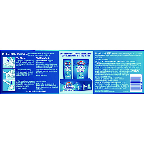 Clorox Disinfecting ToiletWand Refill Heads, Blue/White, 10/Pack, 6 Packs/Carton (31620)
