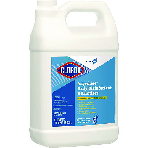 Clorox Anywhere Hard Surface Sanitizing Cleaner, 128 oz Bottle, 4/Carton (31651)