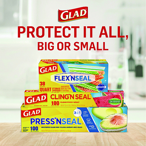 Glad Zipper Food Storage Sandwich Bags, 6.63" x 9.88" x 8", Clear, 600/Carton (57263)