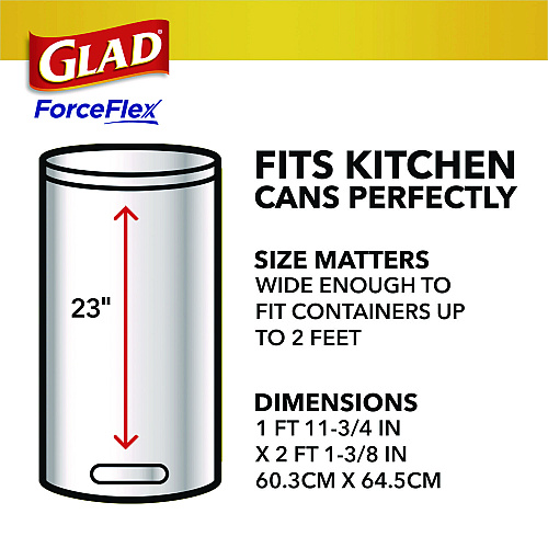 Glad ForceFlex Kitchen Drawstring Trash Bags, 13 gal, Lavender Breeze Scent, 24" x 27.38", White, 80 Bags/BX, 3 BX/CT (78902)