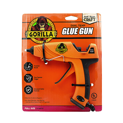 Gorilla Dual Temp Hot Glue Gun, Orange/Black (100424)