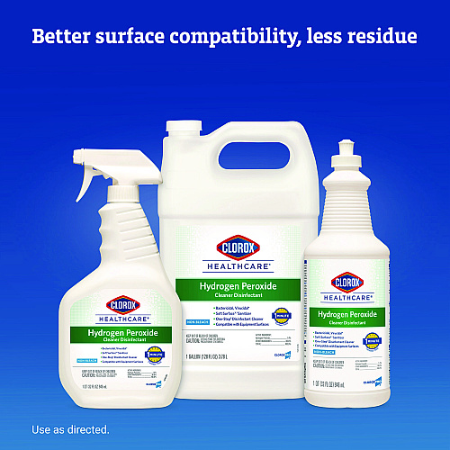 Clorox Healthcare Hydrogen-Peroxide Cleaner/Disinfectant, 32 oz Spray Bottle, 9/Carton (30828)