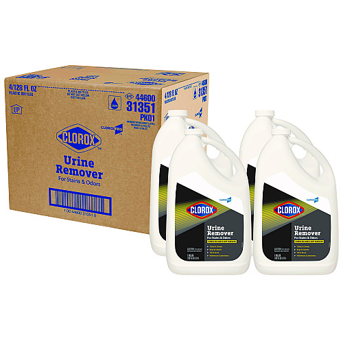 CloroxPro Urine Remover for Stains and Odors, 128 oz Refill Bottle, 4/Carton (31351CT)