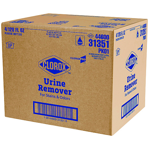 CloroxPro Urine Remover for Stains and Odors, 128 oz Refill Bottle, 4/Carton (31351CT)