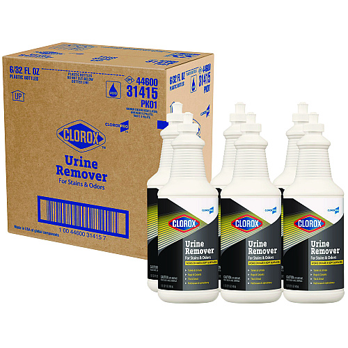CloroxPro Urine Remover for Stains and Odors, 32 oz Pull top Bottle, 6/Carton (31415)
