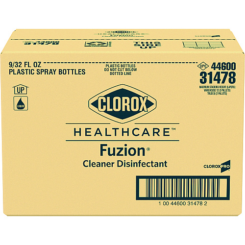 Clorox Healthcare Fuzion Cleaner Disinfectant, Unscented, 32 oz Spray Bottle, 9/Carton (31478)