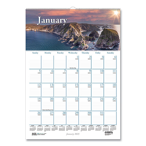 House of Doolittle Earthscapes Recycled Monthly Wall Calendar, Scenic Beauty Photography, 12 x 16.5, White Sheets, 12-Month (Jan-Dec): 2026 (378)
