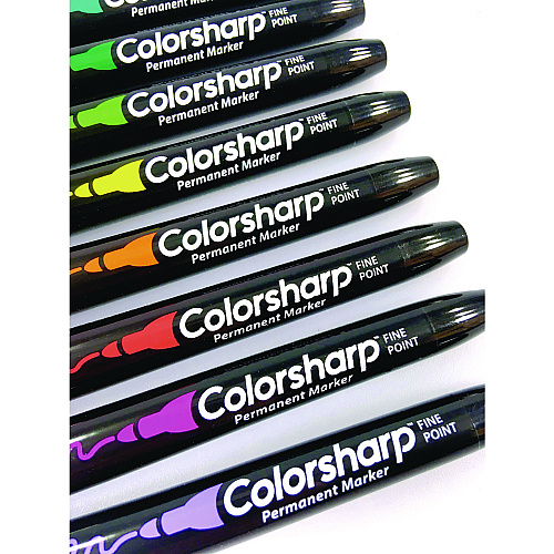 Cra-Z-Art Colorsharp Permanent Markers, Fine Bullet Tip, Assorted Colors, 12/Set (4461024)