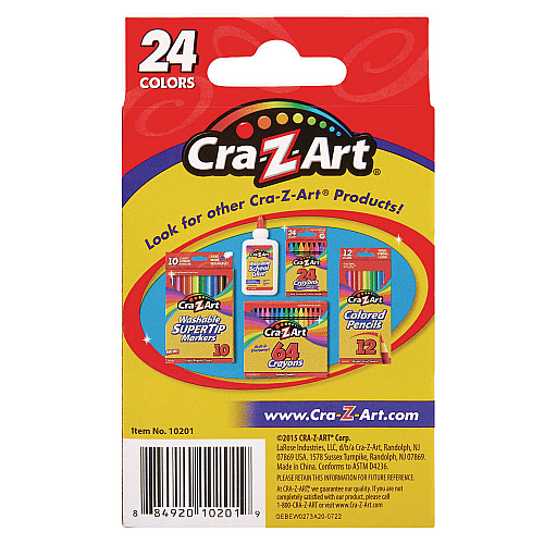 Cra-Z-Art School Quality Crayon, Assorted Colors, 24/Box (1020148)