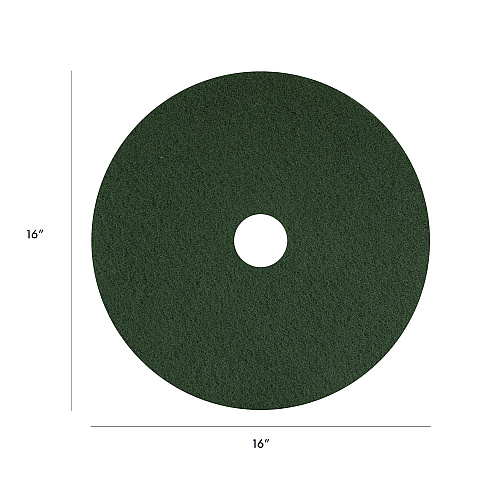 Americo Scrubbing Pads, 16" Diameter, Green, 5/Carton (400316)