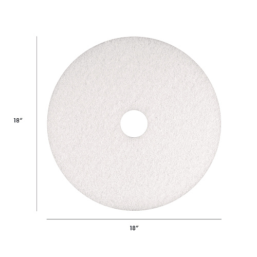 Americo Polishing Pads, 18" Diameter, White, 5/Carton (401218)