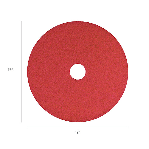 Americo Buffing Pads, 12" Diameter, Red, 5/Carton (404412)