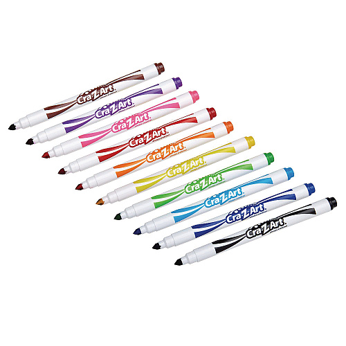 Cra-Z-Art Washable SuperTip Markers, Fine/Broad Bullet Tips, Assorted Colors, 10/Set (1007348)