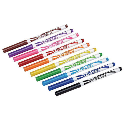 Cra-Z-Art Washable SuperTip Markers, Fine/Broad Bullet Tips, Assorted Colors, 10/Set (1007348)