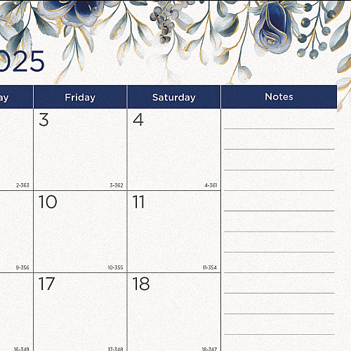 Blueline Monthly Desk Pad Calendar, Floral Artwork, 22 x 17, Black Binding, White/Multicolor Sheets, 12-Month (Jan-Dec): 2026 (C194128)