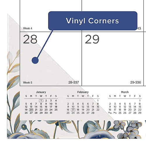 Blueline Monthly Desk Pad Calendar, Floral Artwork, 22 x 17, Black Binding, White/Multicolor Sheets, 12-Month (Jan-Dec): 2026 (C194128)