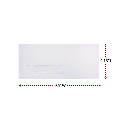 Universal Open-Side Business Envelope, 1 Window, #10, Commercial Flap, Gummed Closure, 4.13 x 9.5, White, 500/Box (UNV35211)