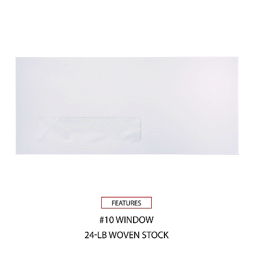 Universal Open-Side Business Envelope, 1 Window, #10, Commercial Flap, Gummed Closure, 4.13 x 9.5, White, 500/Box (UNV35211)