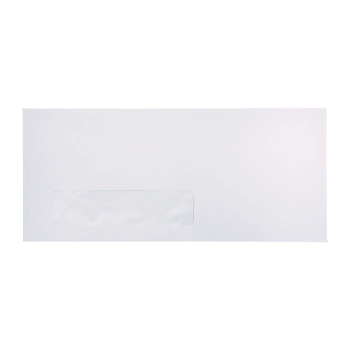 Universal Open-Side Business Envelope, 1 Window, #10, Commercial Flap, Gummed Closure, 4.13 x 9.5, White, 500/Box (UNV35211)