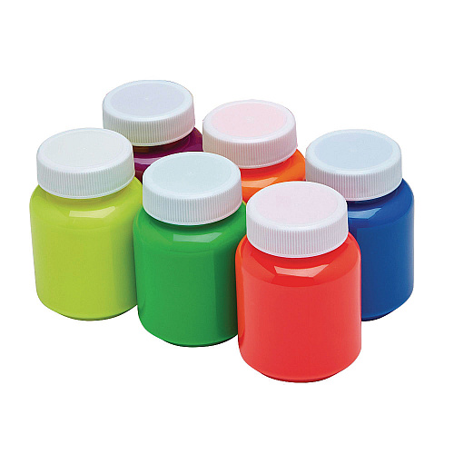 Cra-Z-Art Neon Washable Kids' Paint, 6 Assorted Neon Colors, 2 oz Bottle, 6/Pack (106466)