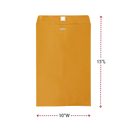 Universal Kraft Clasp Envelope, #98, Square Flap, Clasp/Gummed Closure, 10 x 15, Brown Kraft, 100/Box (UNV35268)