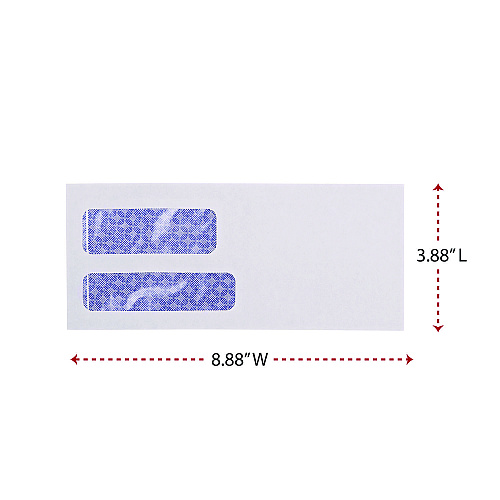 Universal Double Window Business Envelope, #9, Commercial Flap, Gummed Closure, 3.88 x 8.88, White, 500/Box (UNV36301)